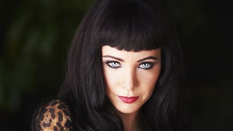 Ksenia Solo Women Black Hair Blue Eyes Portrait Looking At Viewer