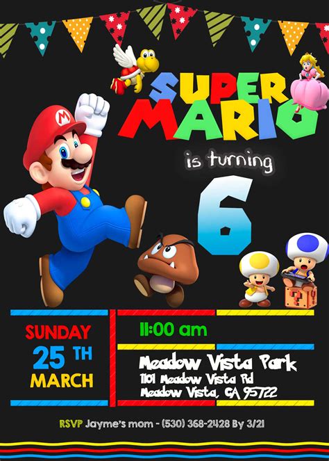 Printable Super Mario Birthday Party Printable World Holiday