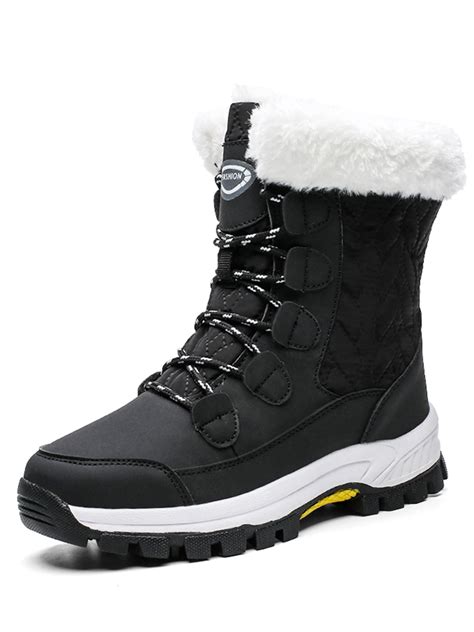 shoe women winter warm shoes waterproof comfortable mid calf fur outdoor snow boots