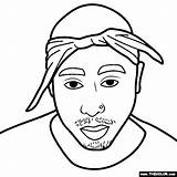 Tupac Coloring Shakur Pages 2pac Rapper sketch template