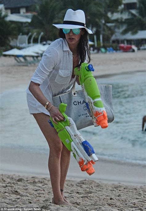 lauren silverman enjoys another day at the beach in barbados with son