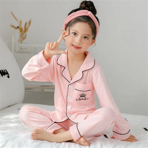 cotton children pajamas set  autumn spring kids long sleeve sleepwear suit lovely girl cute