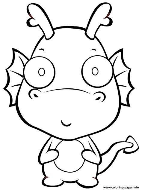 baby dragon cute kids coloring page printable