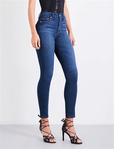 lyst good american good waist skinny ultra high rise jeans in blue