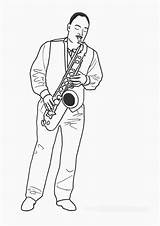 Saxophone Musicien sketch template