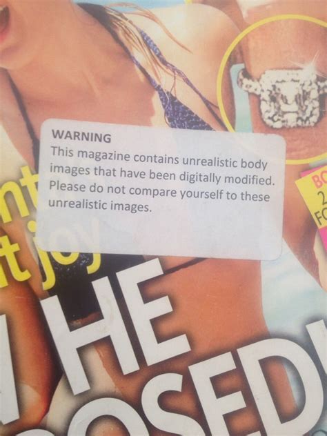 Unrealistic Body Standards Called Out By Warning Sticker On Cover Of