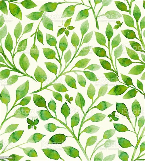 Floral Pattern Filled With Green Leaves Stock Illustration Download