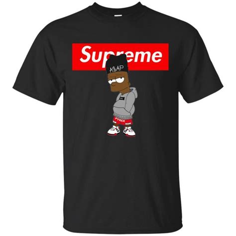 Supreme Bart Simpson Asap Rocky Classic T Shirt In 2020