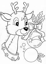 Christmas Reindeer Coloring Pages Head A4 Template sketch template