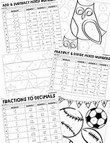 Operations Fraction Coloring Pages Mini Collection Preview sketch template