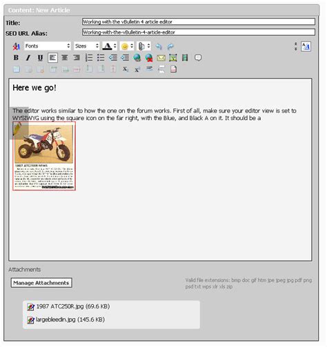 3wheeler World How To Use The 3ww Article Editing System