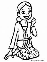 Kebaya Baju Mewarnai Gambar Colouring Adat Searches Recent Wanita sketch template