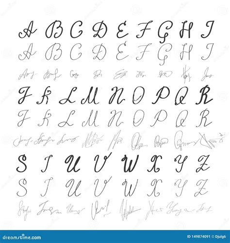 alphabet  english hand drawn typeface letters handwritten  modern