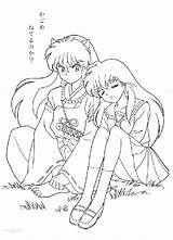 Inuyasha Choose Board Coloring Anime sketch template