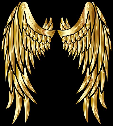 gold angel wings openclipart