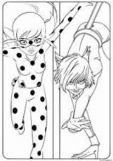 Noir Ladybug Colorare Miraculous Marinette Adrien sketch template