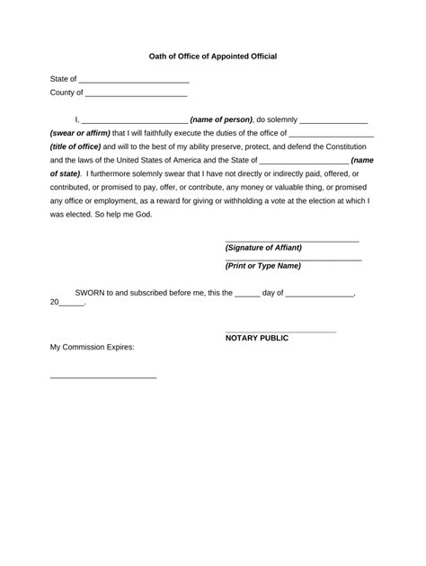 oath  office  appointed official form fill   sign printable  template airslate