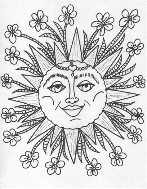 sun  moon coloring pages  adults  getcoloringscom