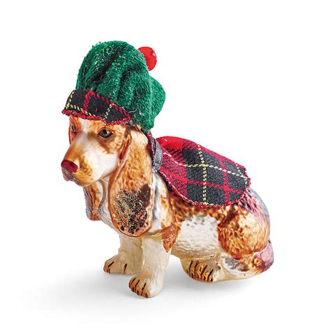 scottish basset hound christmas ornament gumps