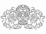 Coloring Dead Skull Pages Roses Sugar Printable Rose Calavera Skulls Girl Print Colouring Sheets Kids Mexican Adults Color Drawing Adult sketch template
