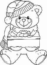 Teddy Bear Coloring Christmas Pages Printable Colouring Kids Color Print Mintprintables Printables Getcolorings Cute Colorings Bears Getdrawings Sheets Xmas Adult sketch template