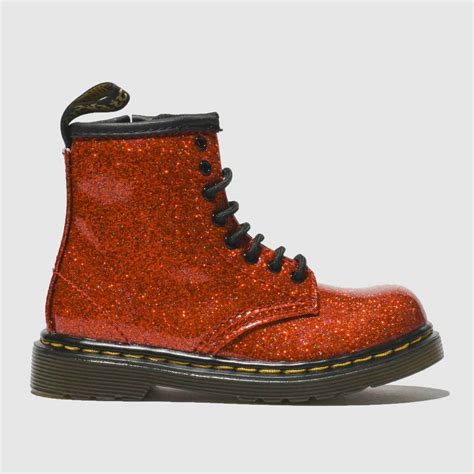 dr martens red  glitter boots toddler shoefreak
