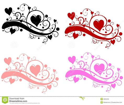 decorative swirls valentines day hearts heart clip art valentines