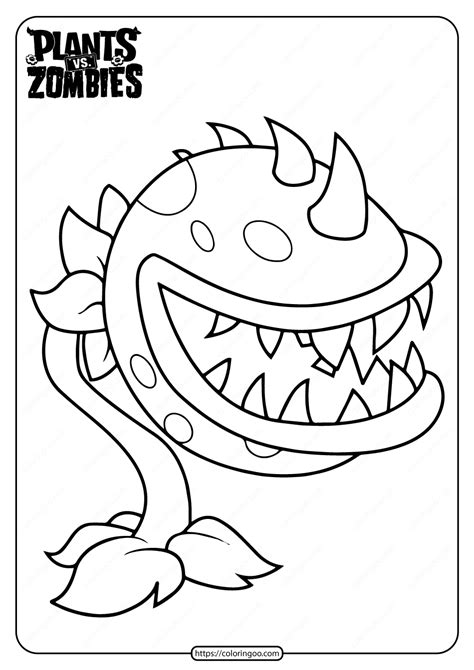 plants  zombies chomper  coloring page