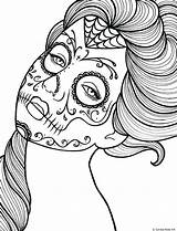Dia Muertos Los Coloring Skulls Pages Getcolorings Printable Skull sketch template
