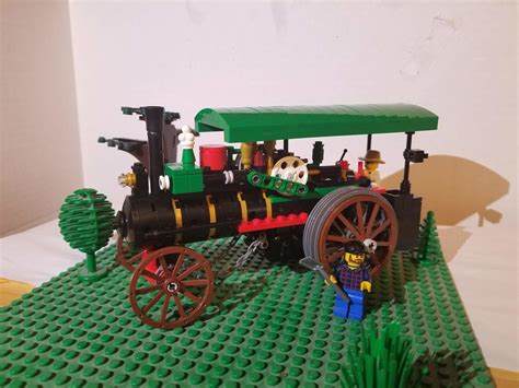 lego steam engine tractor model flickr
