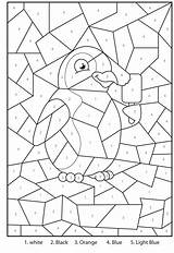Numbers Number Color Colour Printable Kids Coloring Pages Penguin Zoo Activity Choose Animal Worksheets Board Kindergarten sketch template