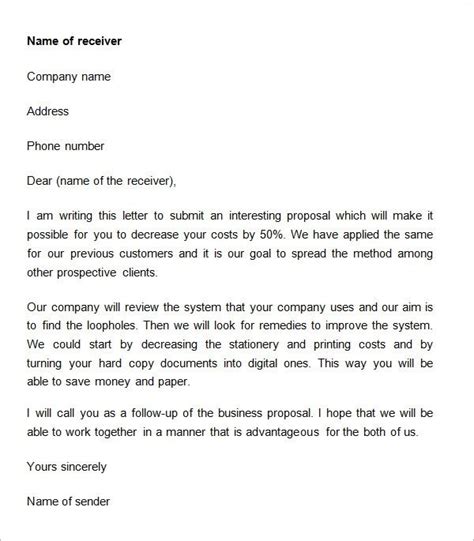sample business proposal letter templates   ms word