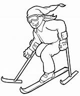Coloring Skiing Disabled Downhill Hike Point Start sketch template