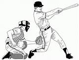 Stadium Frappeur Beisbol Catcher Bateo Printable Aaron Crayon Receveur Coloringhome Activityshelter Yankees sketch template