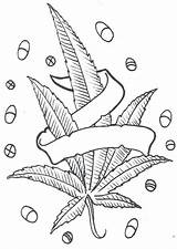 Coloring Leaf Pages Pot Marijuana Weed Drawing Cannabis Stoner Tattoo Plant Adult Drawings Sketch Sheets Printable Funny Outline Trippy Designs sketch template