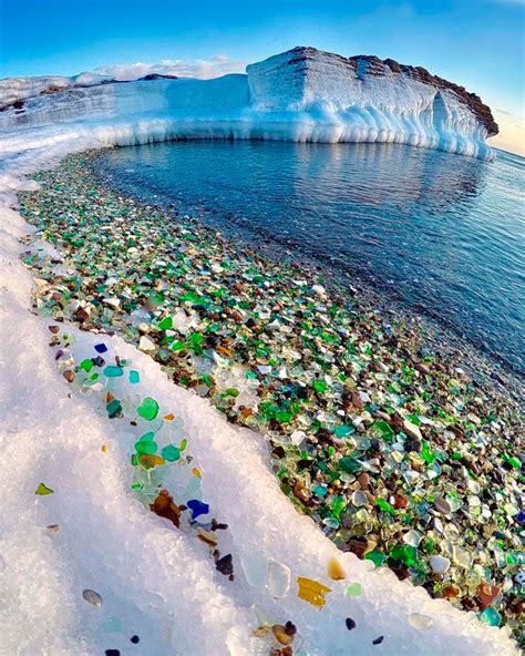 broken glass beach at ussuri bay russia turns coast into