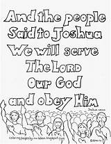Coloring Pages Joshua Kids Lord Serve Will Bible 24 Obey Clipart School Color Coloringpagesbymradron Verse Adron Colouring Sunday Verses Mr sketch template