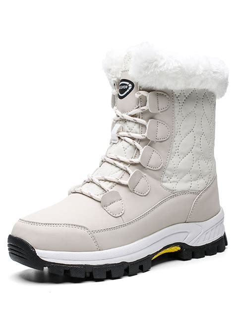 women winter warm shoes waterproof comfortable mid calf outdoor snow boots walmartcom