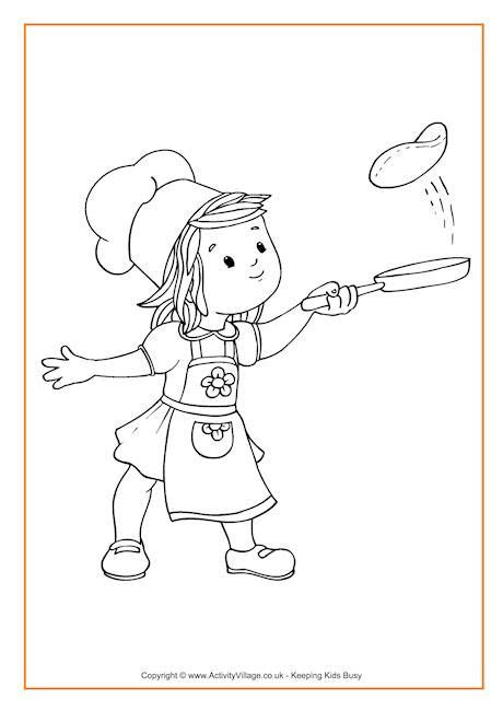printable pancake day coloring pages