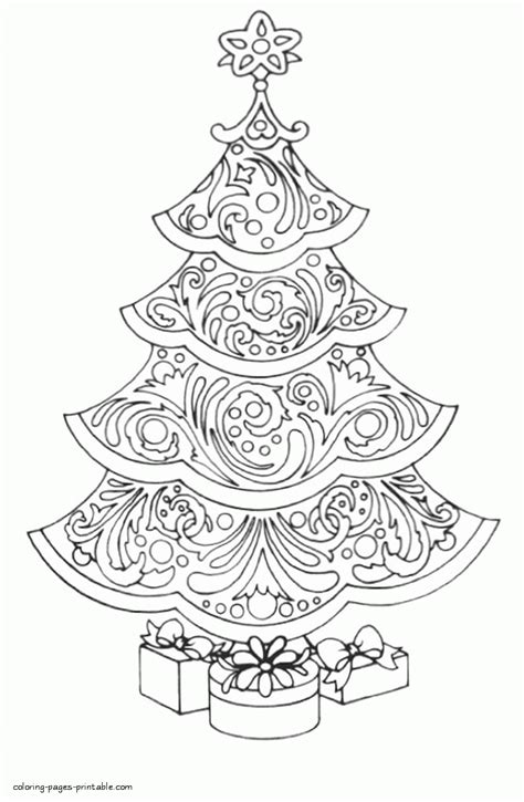 adult coloring pages  print christmas tree  images christmas