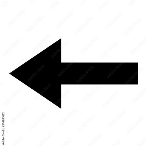 symbol black arrow left  white background stock vector adobe stock