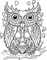 Coloring Tattoo Pages Skull Sugar Tattoos Owl Animal Printable Henna Skulls Book Adult Color Print Sheets Adults Getcolorings Dead Glider sketch template