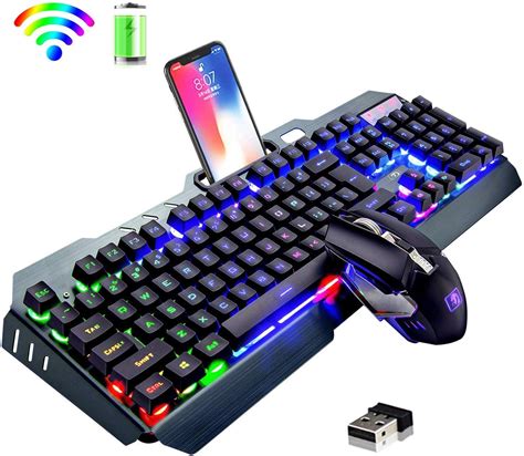 wireless gaming keyboard  mouse combo rainbow led backlit