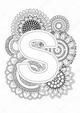 Mandala Alphabet Abecedario Sunflower Doodle Mindfulness Tpr sketch template