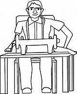 Tailor Coloring Pages Machine Man Wecoloringpage sketch template