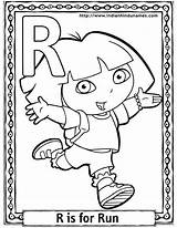 Coloring Pages Sheets Cartoon Alphabets Dora Characters Cartoons Alphabet Sheet sketch template