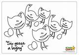 Laying Geese Christmas Six Coloring Pages 6th Printables Kiddycharts sketch template