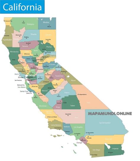 ⊛ Mapa De California 🥇 Político Y Físico Imágenes Hd 2022