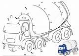 Dot Coloring Cement Mixer Cartoon Pages Printable Dots Truck Connect Comments Library Clipart Coloringhome sketch template