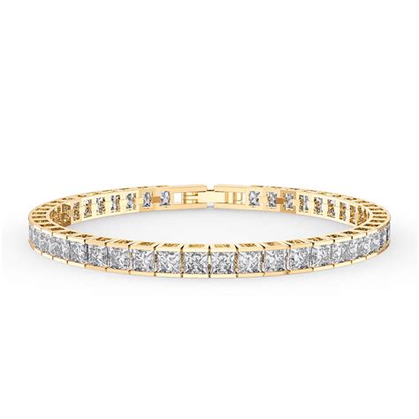 princess cz diamond ct gold plated silver tennis bracelet jian london